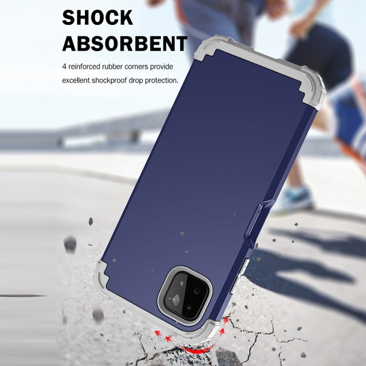 For Samsung Galaxy A22 5G 3 in 1 Shockproof PC + Silicone Protective Case