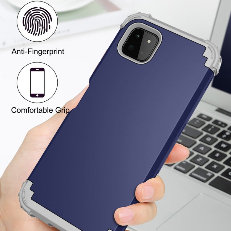 For Samsung Galaxy A22 5G 3 in 1 Shockproof PC + Silicone Protective Case