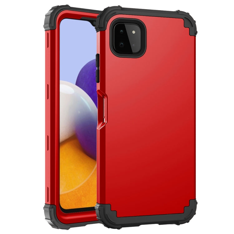 For Samsung Galaxy A22 5G 3 in 1 Shockproof PC + Silicone Protective Case