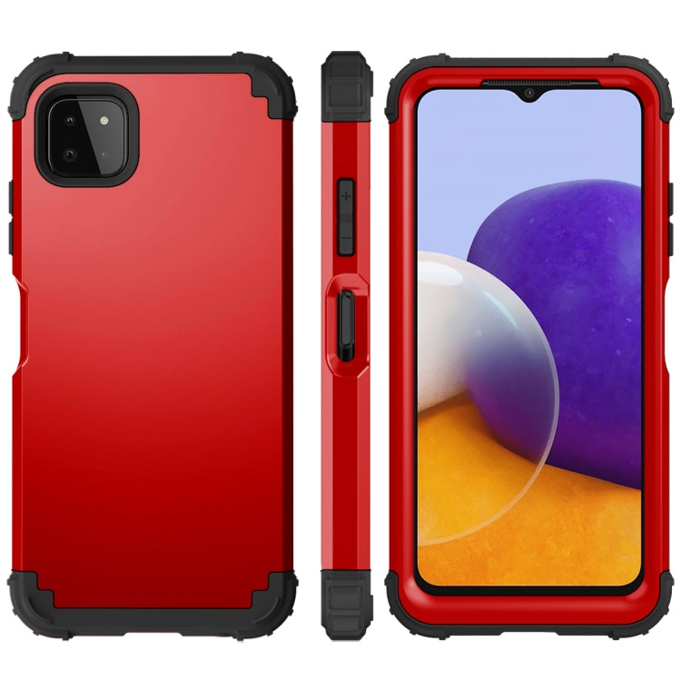 For Samsung Galaxy A22 5G 3 in 1 Shockproof PC + Silicone Protective Case