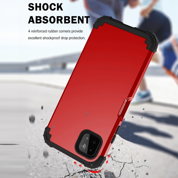 For Samsung Galaxy A22 5G 3 in 1 Shockproof PC + Silicone Protective Case