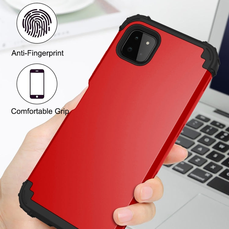 For Samsung Galaxy A22 5G 3 in 1 Shockproof PC + Silicone Protective Case