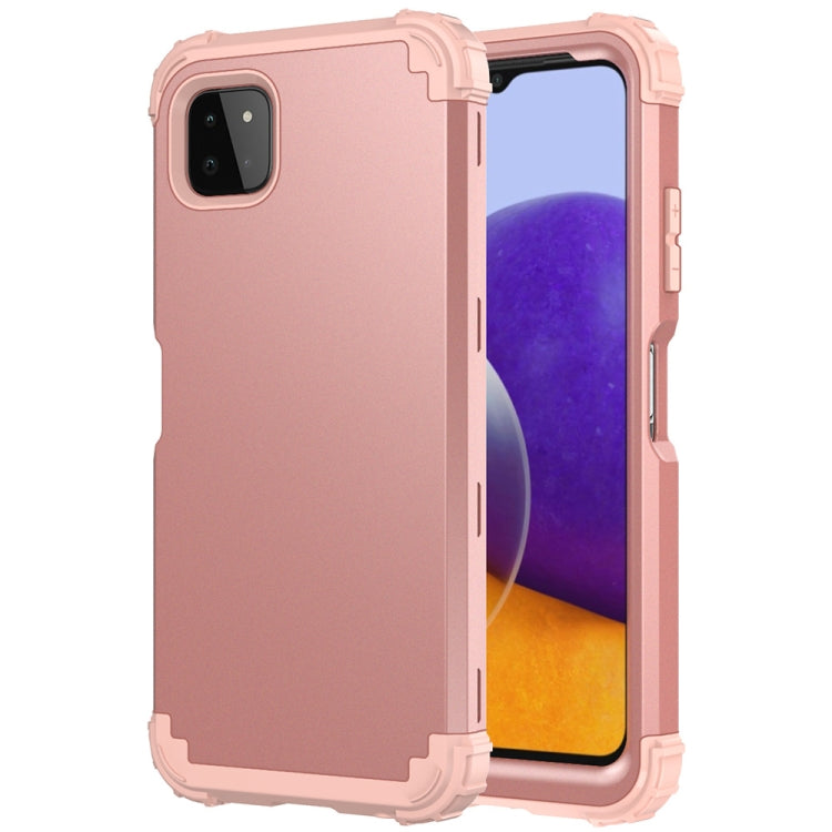 For Samsung Galaxy A22 5G 3 in 1 Shockproof PC + Silicone Protective Case
