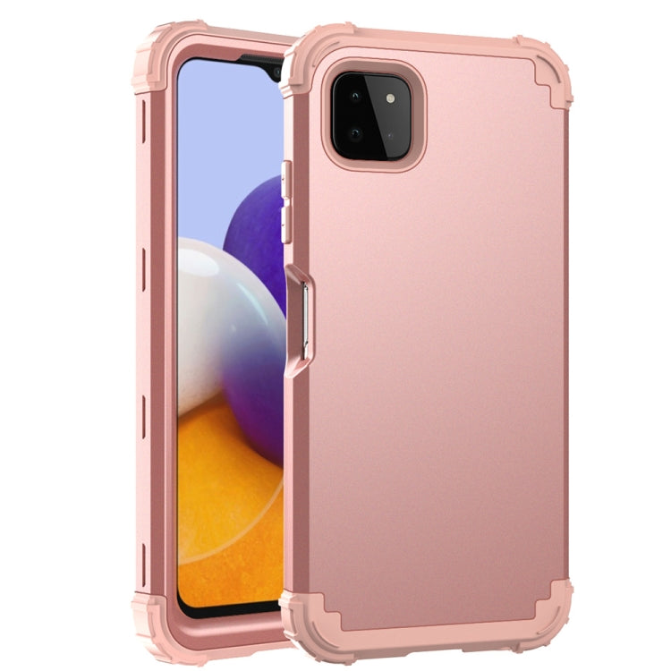For Samsung Galaxy A22 5G 3 in 1 Shockproof PC + Silicone Protective Case