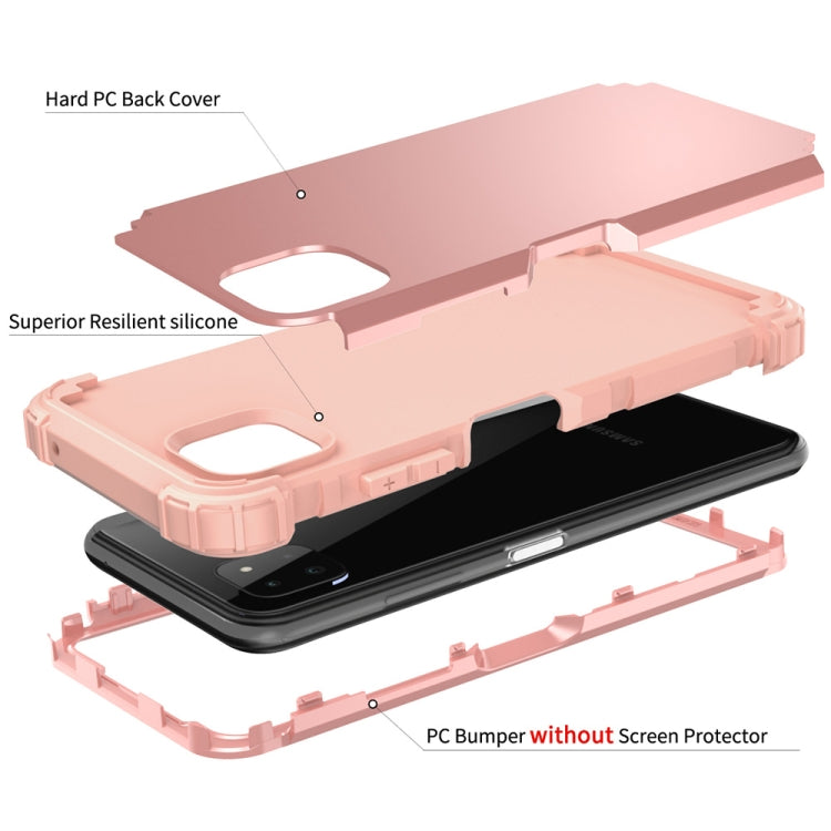 For Samsung Galaxy A22 5G 3 in 1 Shockproof PC + Silicone Protective Case