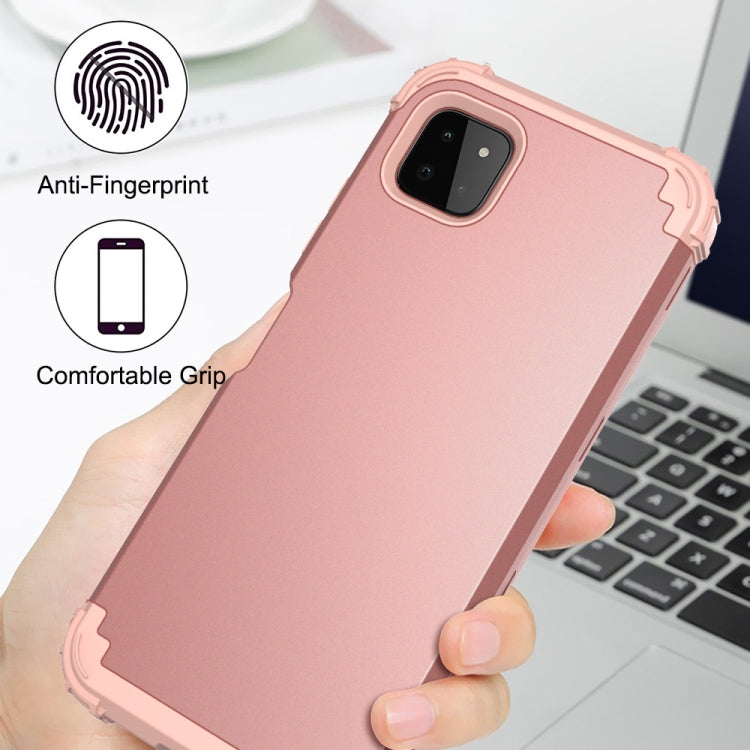 For Samsung Galaxy A22 5G 3 in 1 Shockproof PC + Silicone Protective Case