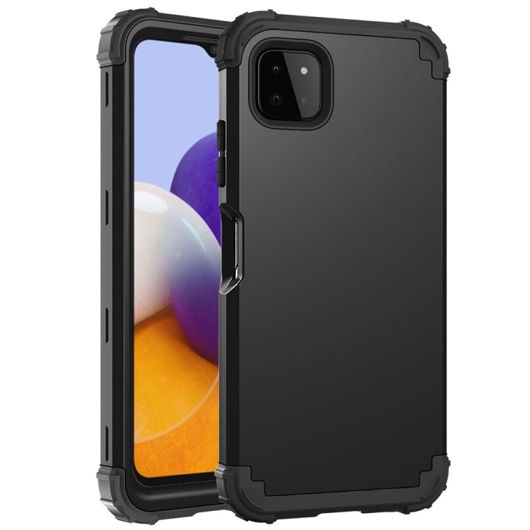 For Samsung Galaxy A22 5G 3 in 1 Shockproof PC + Silicone Protective Case