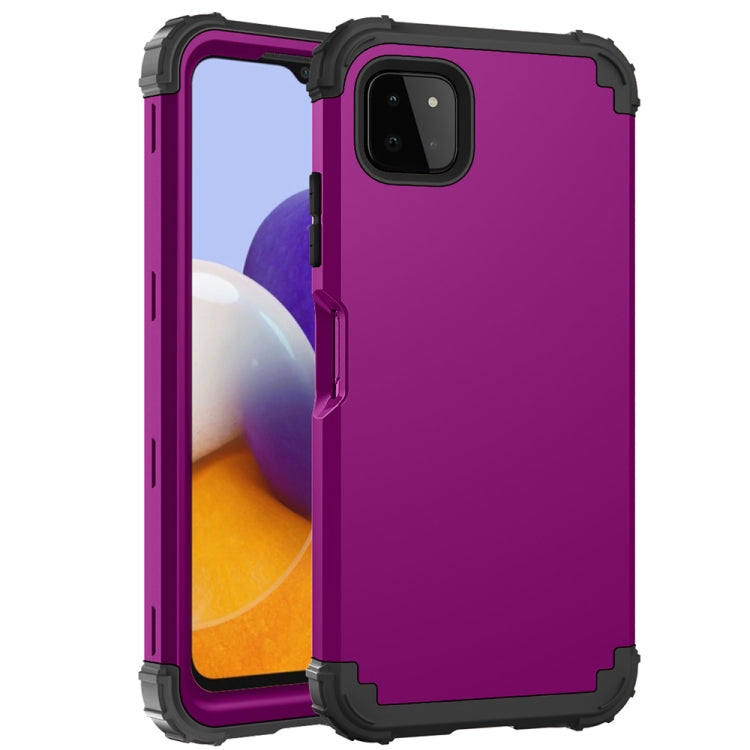 For Samsung Galaxy A22 5G 3 in 1 Shockproof PC + Silicone Protective Case