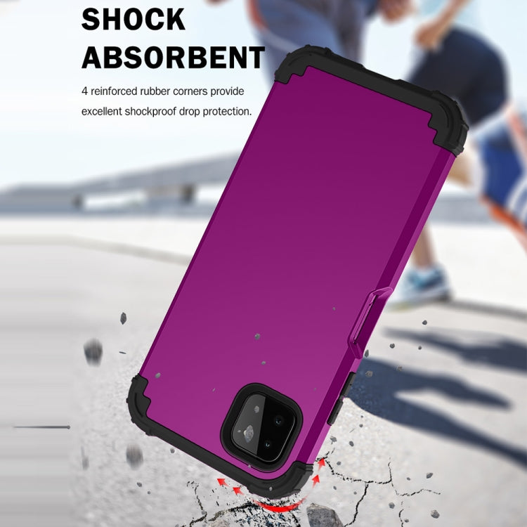 For Samsung Galaxy A22 5G 3 in 1 Shockproof PC + Silicone Protective Case