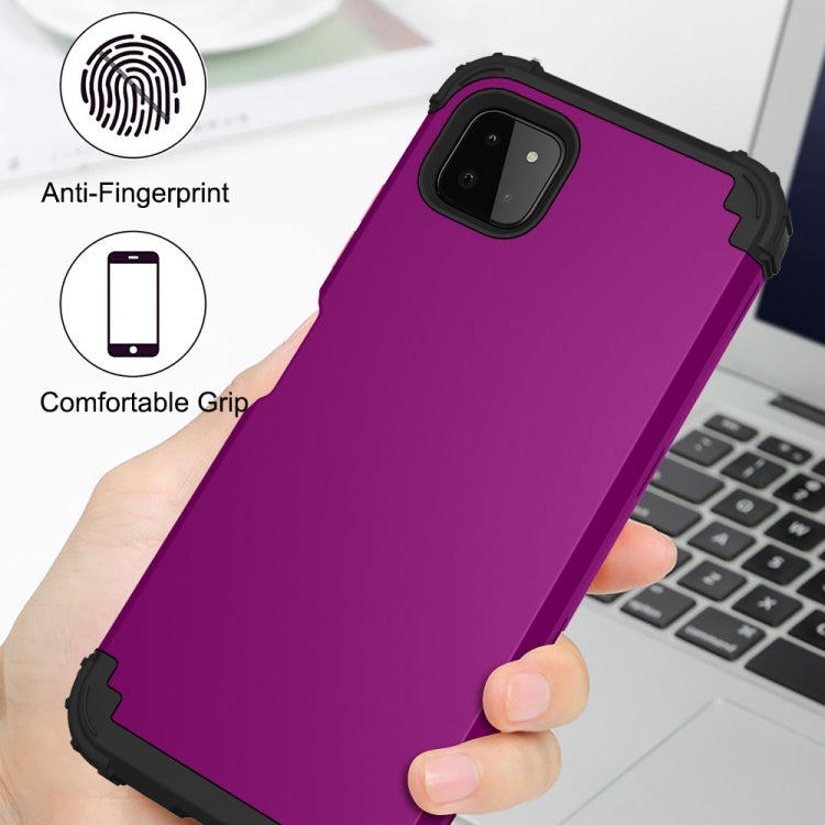 For Samsung Galaxy A22 5G 3 in 1 Shockproof PC + Silicone Protective Case
