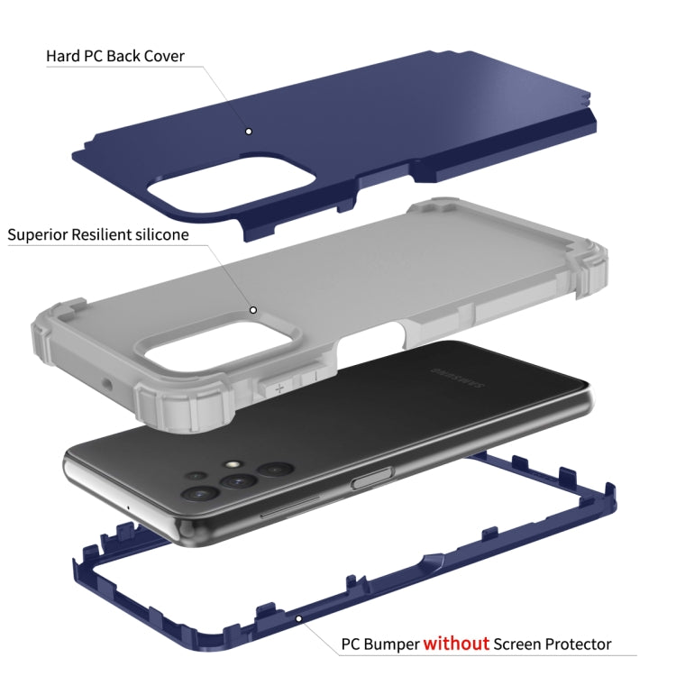 For Samsung Galaxy A32 5G / A12 5G / A13 5G 3 in 1 Shockproof PC + Silicone Protective Case