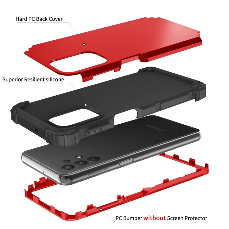 For Samsung Galaxy A32 5G / A12 5G / A13 5G 3 in 1 Shockproof PC + Silicone Protective Case