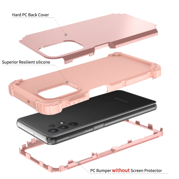 For Samsung Galaxy A32 5G / A12 5G / A13 5G 3 in 1 Shockproof PC + Silicone Protective Case