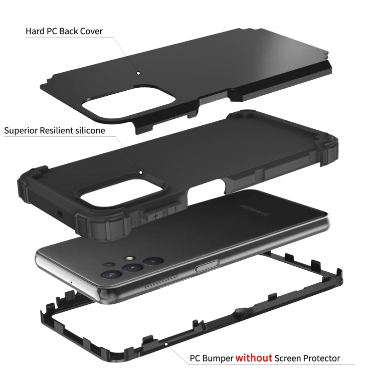 For Samsung Galaxy A32 5G / A12 5G / A13 5G 3 in 1 Shockproof PC + Silicone Protective Case