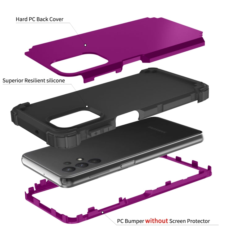 For Samsung Galaxy A32 5G / A12 5G / A13 5G 3 in 1 Shockproof PC + Silicone Protective Case