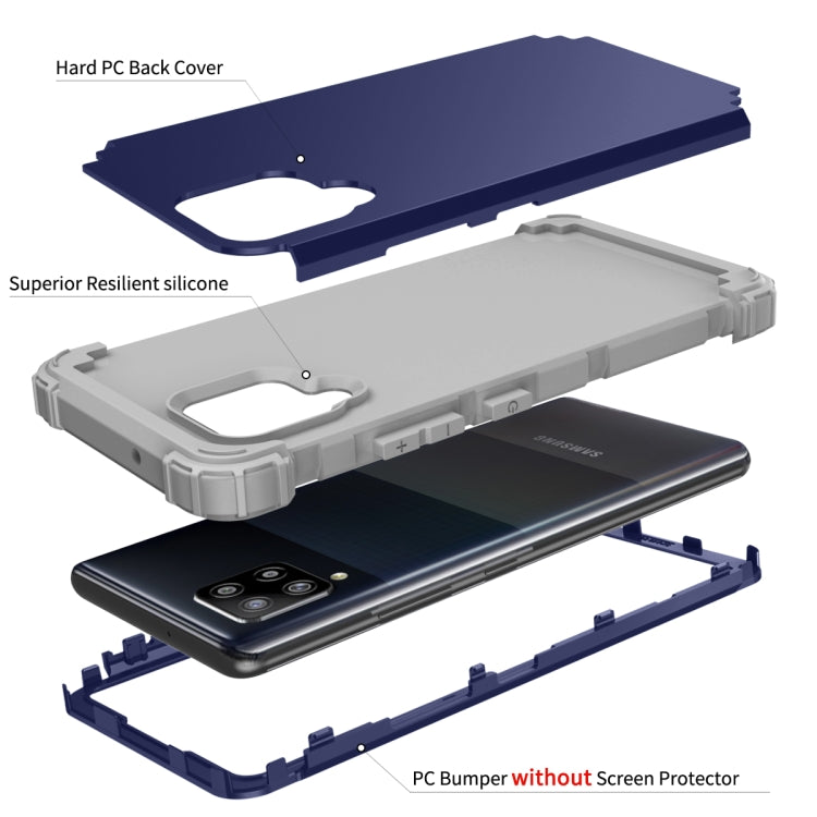For Samsung Galaxy A42 5G 3 in 1 Shockproof PC + Silicone Protective Case