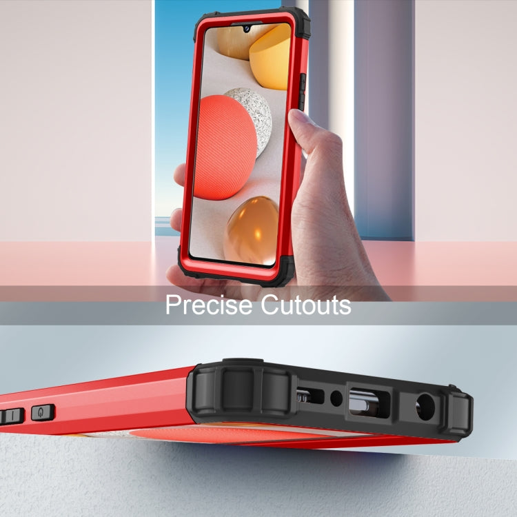 For Samsung Galaxy A42 5G 3 in 1 Shockproof PC + Silicone Protective Case