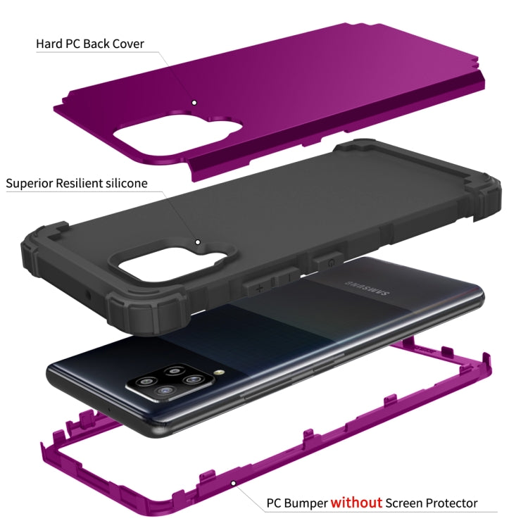 For Samsung Galaxy A42 5G 3 in 1 Shockproof PC + Silicone Protective Case