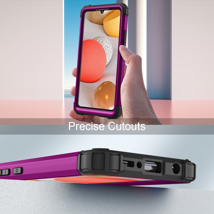 For Samsung Galaxy A42 5G 3 in 1 Shockproof PC + Silicone Protective Case