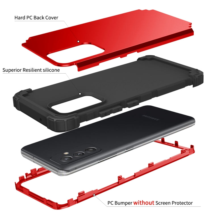 For Samsung Galaxy A82 5G 3 in 1 Shockproof PC + Silicone Protective Case