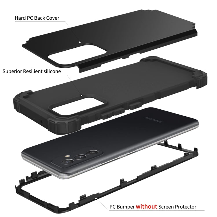 For Samsung Galaxy A82 5G 3 in 1 Shockproof PC + Silicone Protective Case