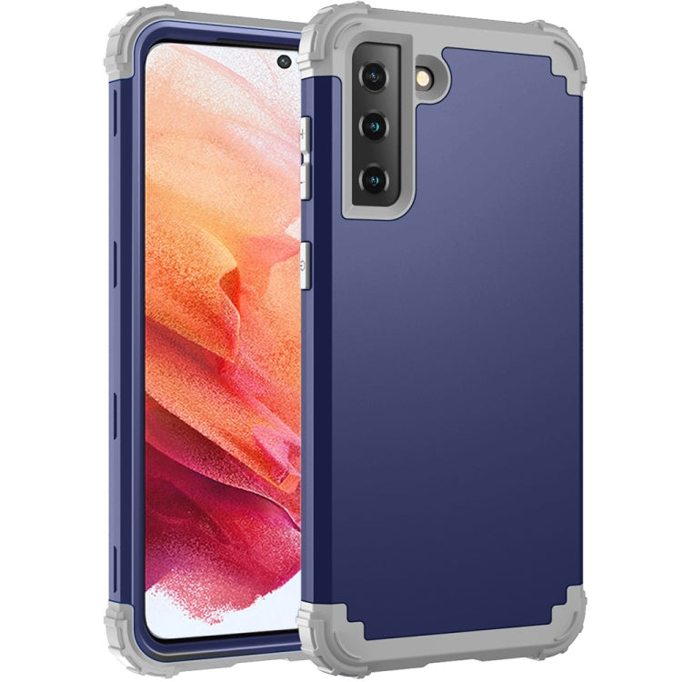 For Samsung Galaxy S21 5G 3 in 1 Shockproof PC + Silicone Protective Case