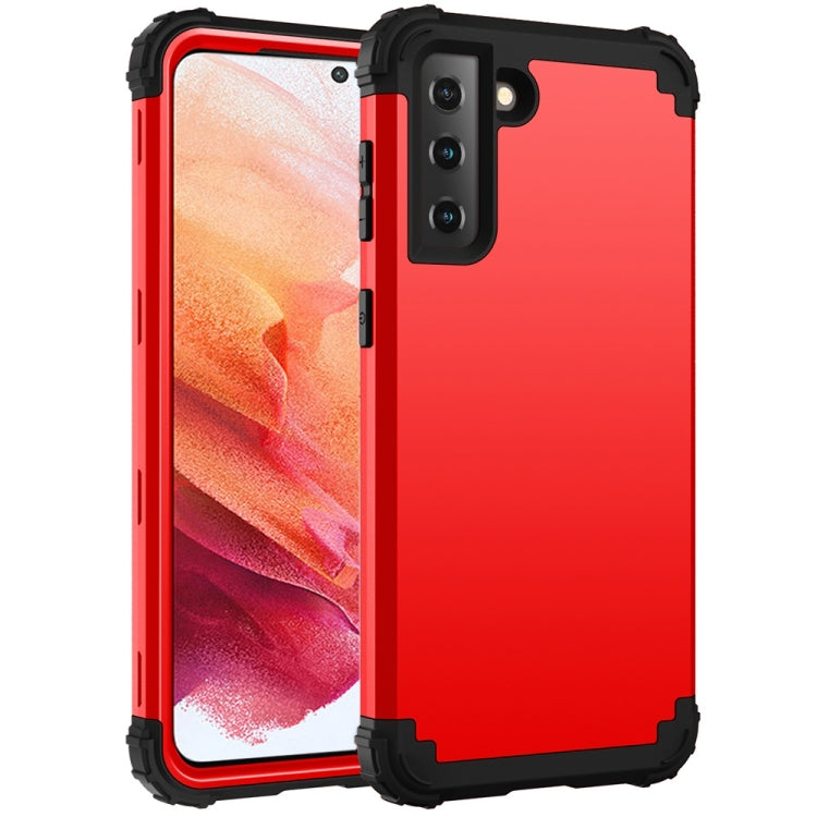 For Samsung Galaxy S21 5G 3 in 1 Shockproof PC + Silicone Protective Case