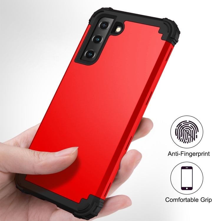 For Samsung Galaxy S21 5G 3 in 1 Shockproof PC + Silicone Protective Case