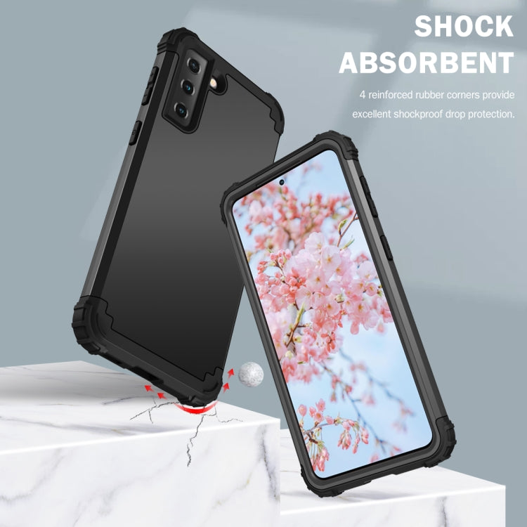 For Samsung Galaxy S21 5G 3 in 1 Shockproof PC + Silicone Protective Case