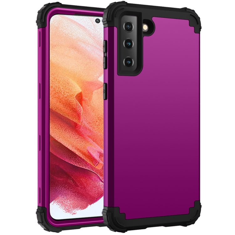 For Samsung Galaxy S21 5G 3 in 1 Shockproof PC + Silicone Protective Case