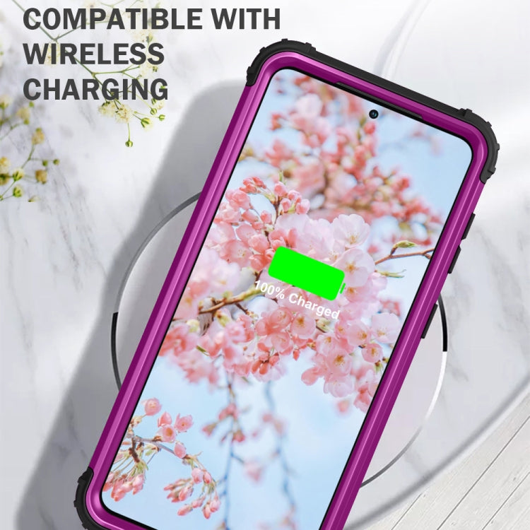 For Samsung Galaxy S21 5G 3 in 1 Shockproof PC + Silicone Protective Case