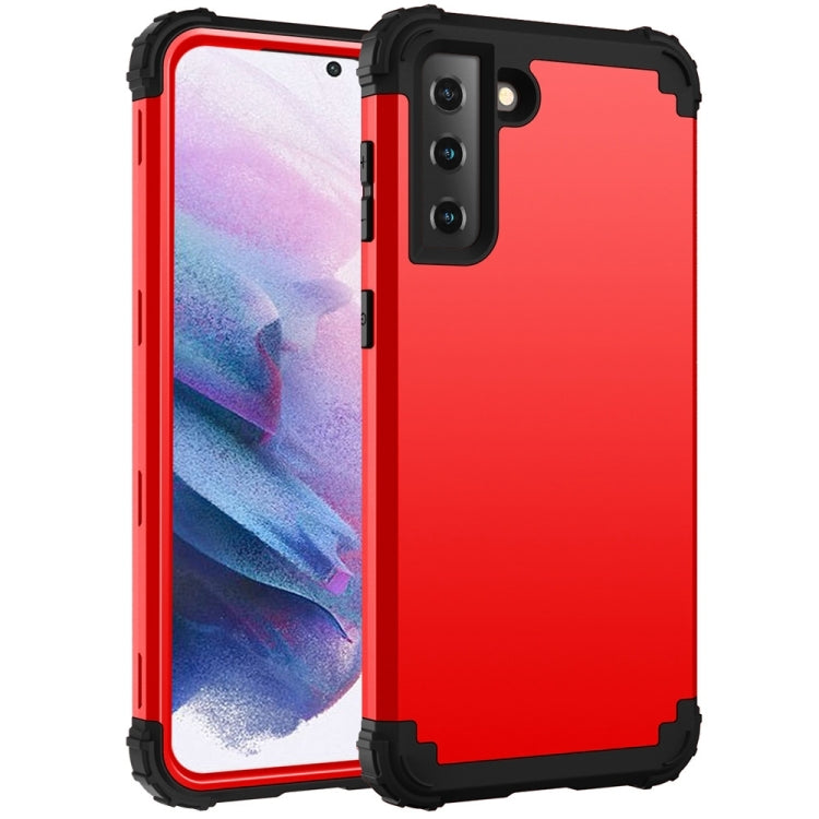 For Samsung Galaxy S21+ 5G 3 in 1 Shockproof PC + Silicone Protective Case