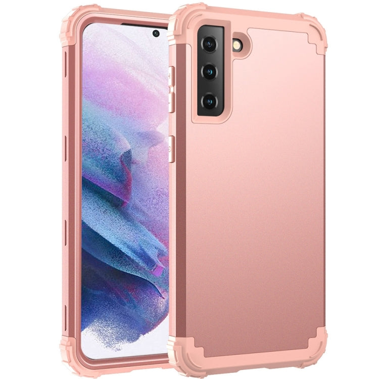 For Samsung Galaxy S21+ 5G 3 in 1 Shockproof PC + Silicone Protective Case