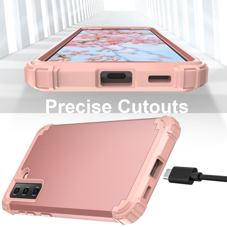 For Samsung Galaxy S21+ 5G 3 in 1 Shockproof PC + Silicone Protective Case