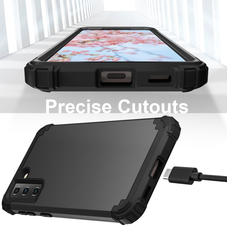 For Samsung Galaxy S21+ 5G 3 in 1 Shockproof PC + Silicone Protective Case