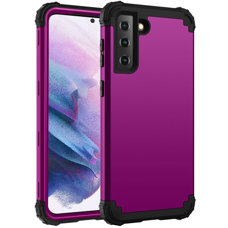 For Samsung Galaxy S21+ 5G 3 in 1 Shockproof PC + Silicone Protective Case