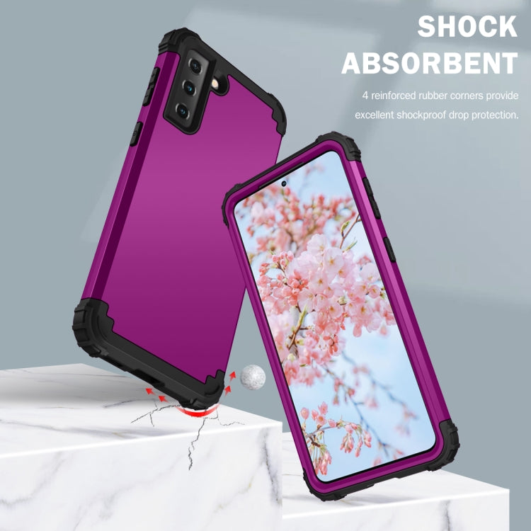 For Samsung Galaxy S21+ 5G 3 in 1 Shockproof PC + Silicone Protective Case
