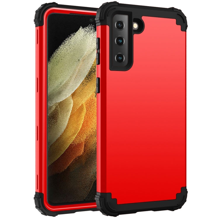 For Samsung Galaxy S21 Ultra 5G 3 in 1 Shockproof PC + Silicone Protective Case