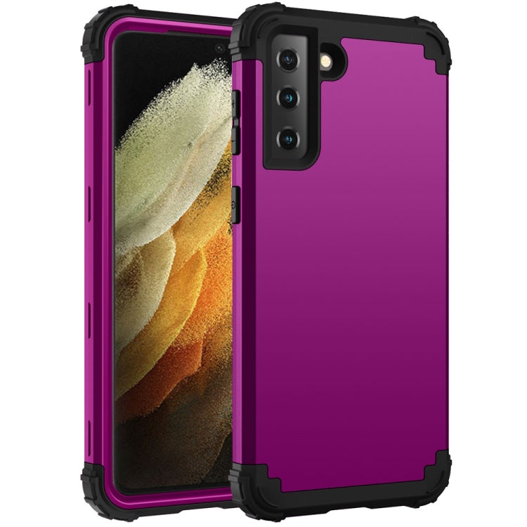 For Samsung Galaxy S21 Ultra 5G 3 in 1 Shockproof PC + Silicone Protective Case