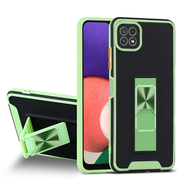 For Samsung Galaxy A22 5G Dual-color Skin Feel TPU + PC Magnetic Shockproof Case with Invisible Holder