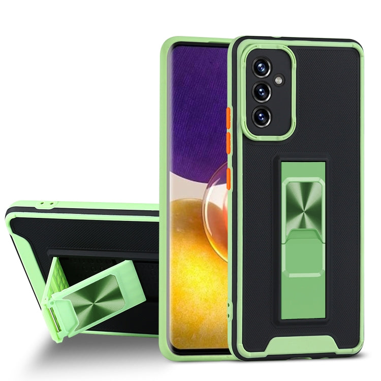 For Samsung Galaxy A82 5G Dual-color Skin Feel TPU + PC Magnetic Shockproof Case with Invisible Holder