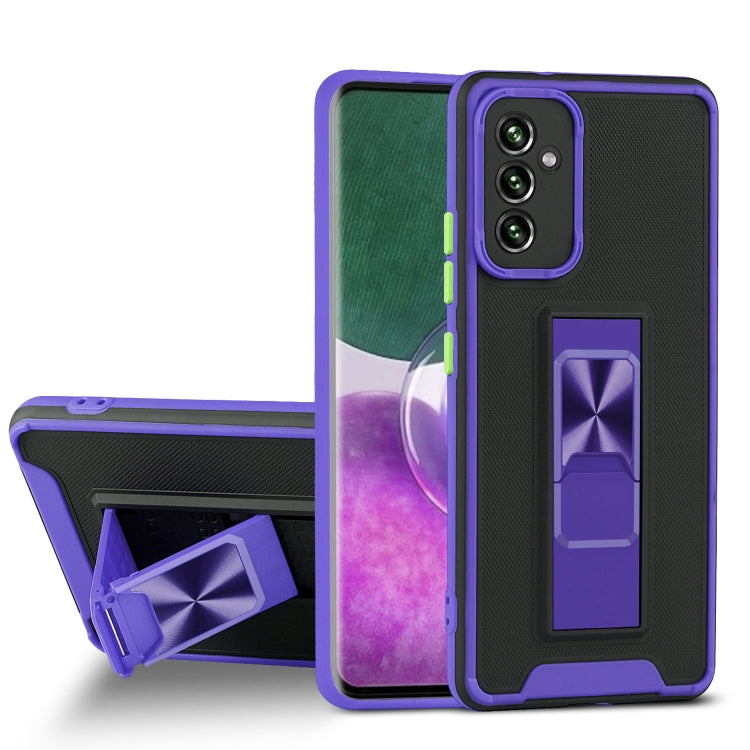 For Samsung Galaxy A82 5G Dual-color Skin Feel TPU + PC Magnetic Shockproof Case with Invisible Holder