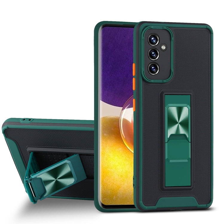 For Samsung Galaxy A82 5G Dual-color Skin Feel TPU + PC Magnetic Shockproof Case with Invisible Holder
