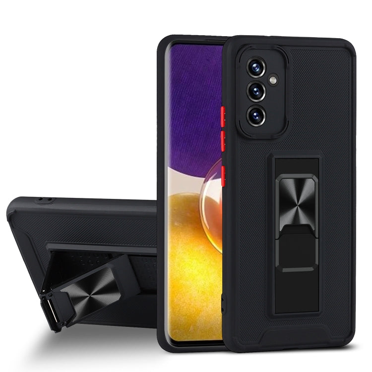 For Samsung Galaxy A82 5G Dual-color Skin Feel TPU + PC Magnetic Shockproof Case with Invisible Holder