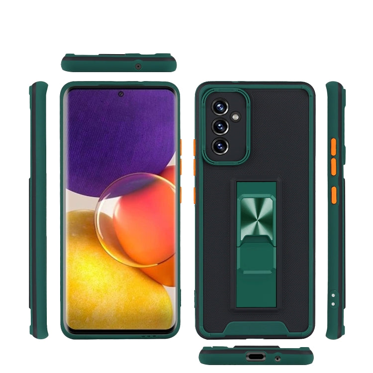 For Samsung Galaxy A82 5G Dual-color Skin Feel TPU + PC Magnetic Shockproof Case with Invisible Holder