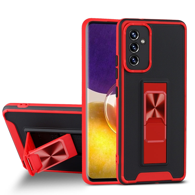 For Samsung Galaxy A82 5G Dual-color Skin Feel TPU + PC Magnetic Shockproof Case with Invisible Holder