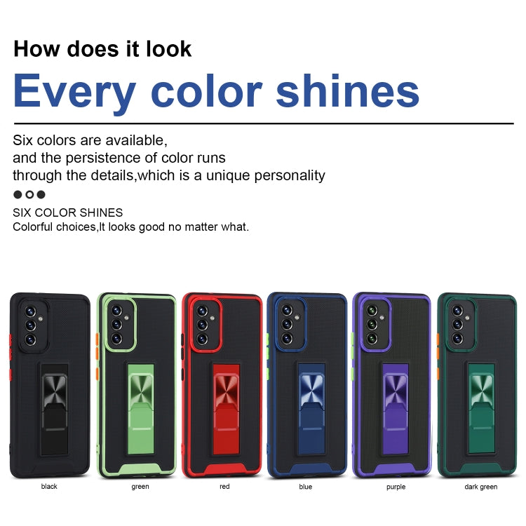 For Samsung Galaxy A82 5G Dual-color Skin Feel TPU + PC Magnetic Shockproof Case with Invisible Holder