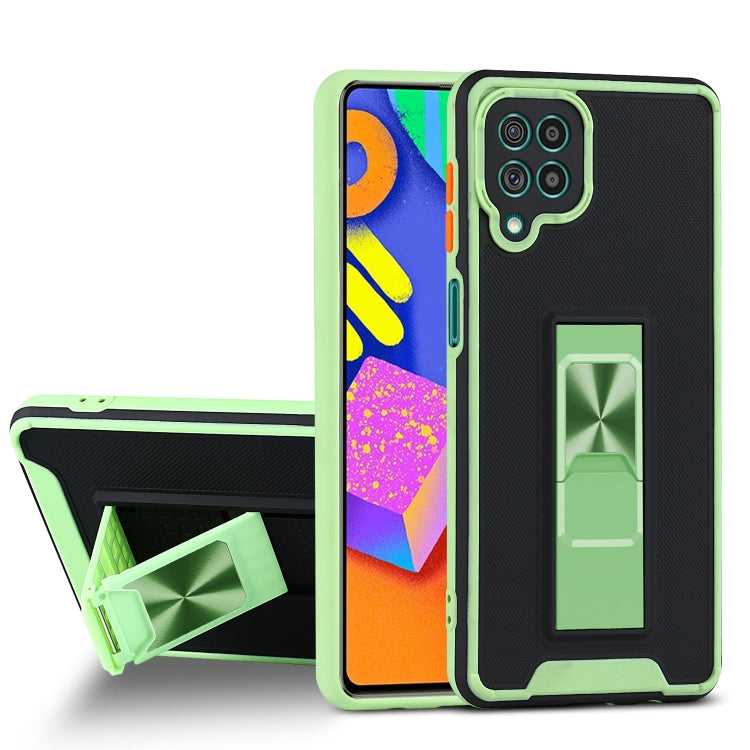 For Samsung Galaxy F62 Dual-color Skin Feel TPU + PC Magnetic Shockproof Case with Invisible Holder