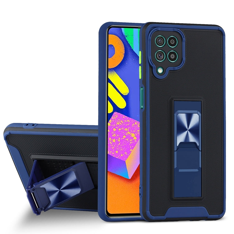 For Samsung Galaxy F62 Dual-color Skin Feel TPU + PC Magnetic Shockproof Case with Invisible Holder