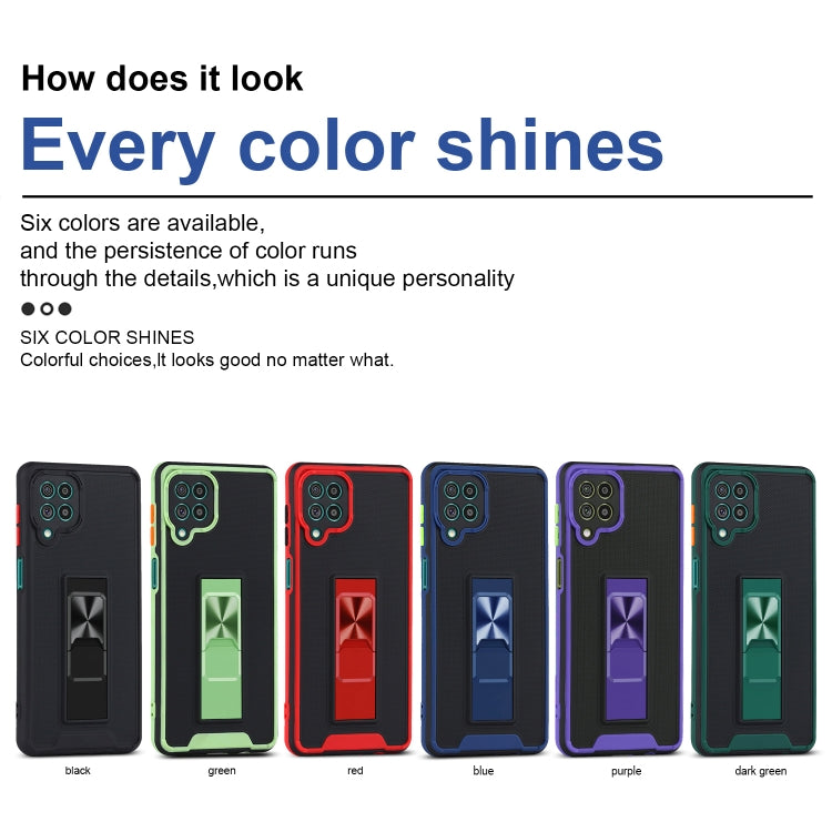 For Samsung Galaxy F62 Dual-color Skin Feel TPU + PC Magnetic Shockproof Case with Invisible Holder